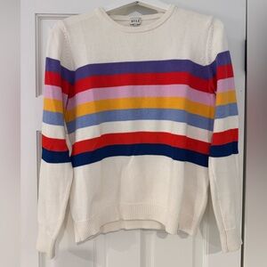 KULE Cream and multi colored striped Sweater